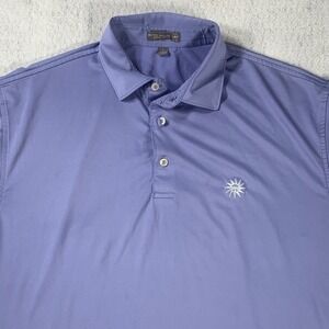 Peter Millar Summer Comfort Golf Polo Shirt Men Large Purple Stretch Performance